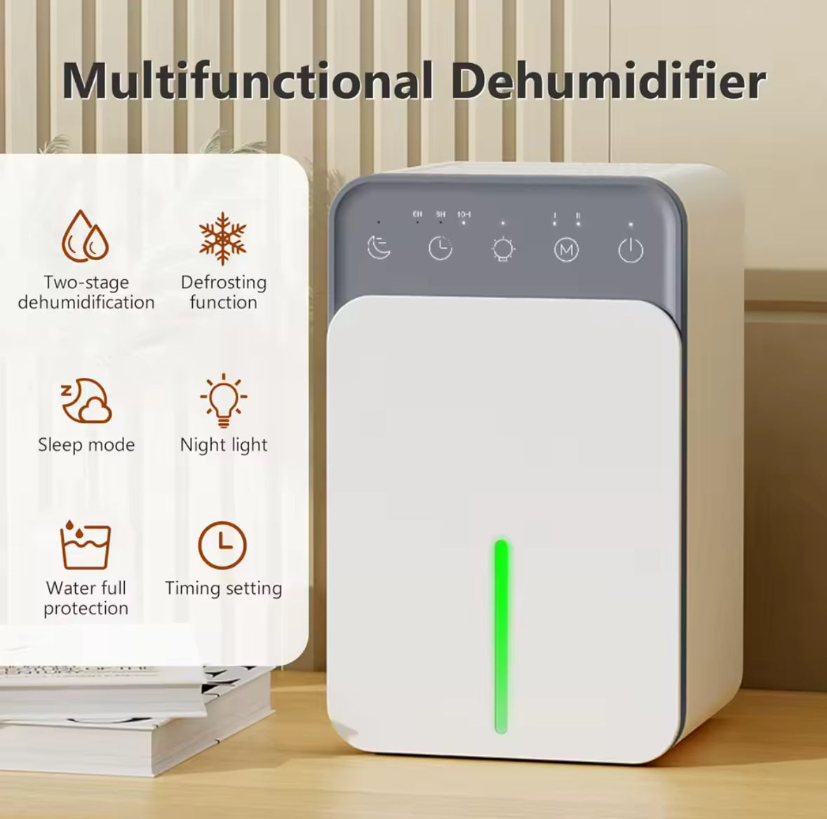 Intelligent Portable Dehumidifier with Deodorizing, Moisture Absorbing Mold Eliminator